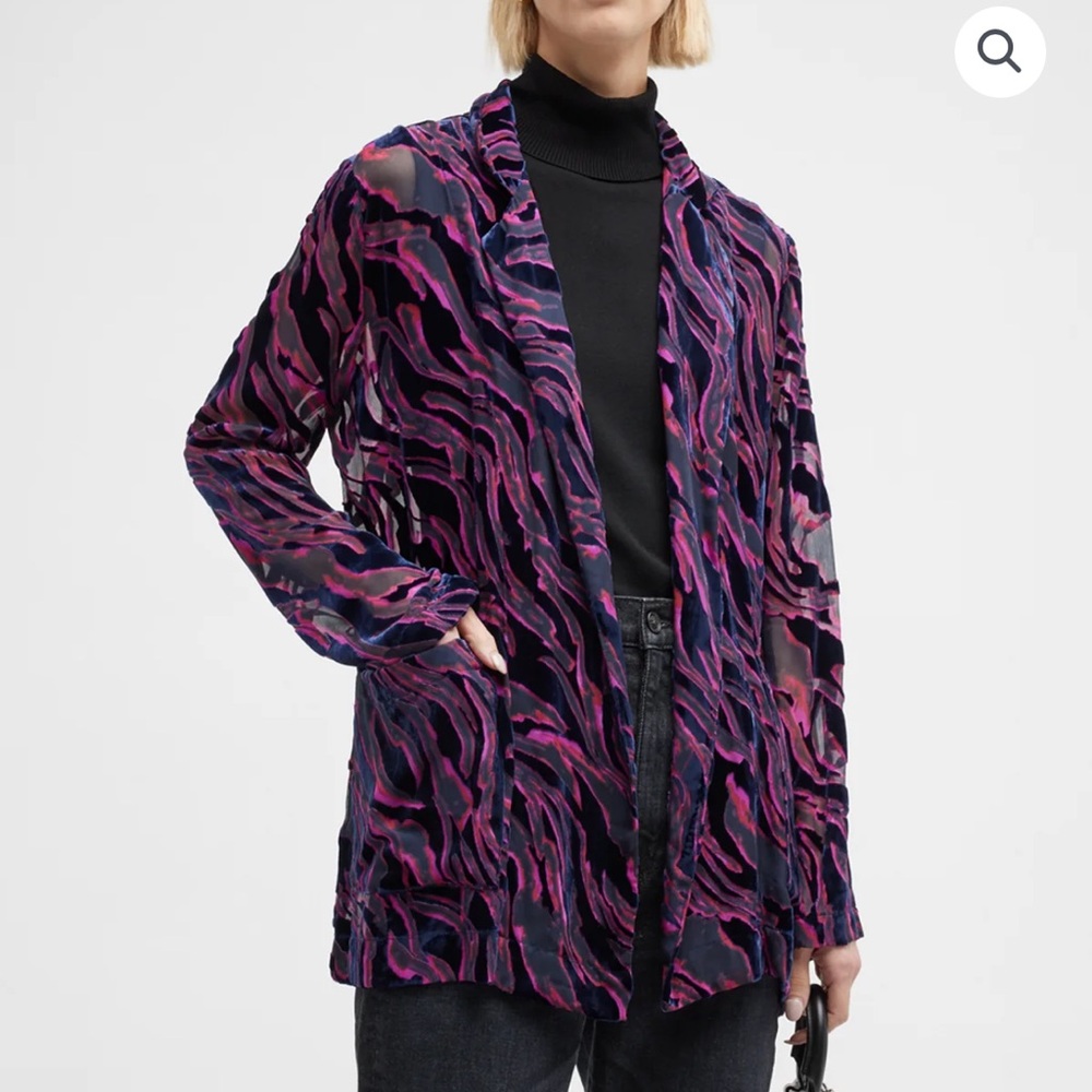 Stunning Like New Johnny Was Justine burnout velvet silk Jacket Duster XS S $388
